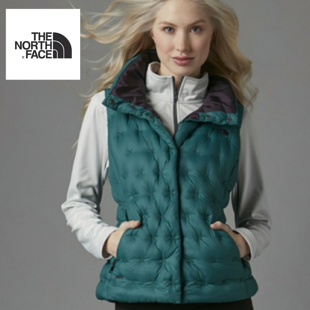 FIRM North Face NWT Womens Green Eggplant Quilted Holla Down Vest RARE VHTF - XS